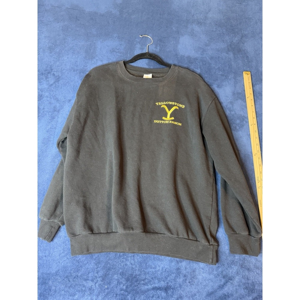 Yellowstone Dutton Ranch Pullover Crew Sweatshirt Black XL